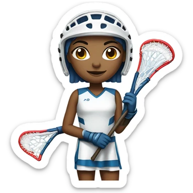 Girl lacrosse player sticker