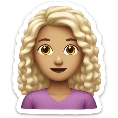 girl with half ciarly and wife hair  sticker