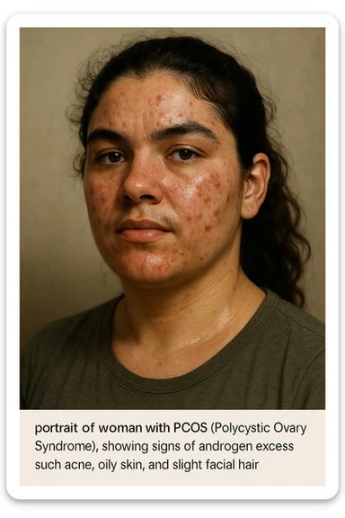 Donna con pcos con eccesso di androgeni sticker