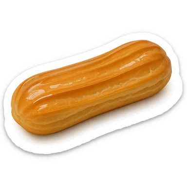 Choux pastry, éclairs shape, glossy surface, delicate and airy, elegant sticker