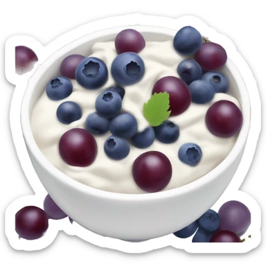 yoghurt bowl with grapes and blueberries sticker