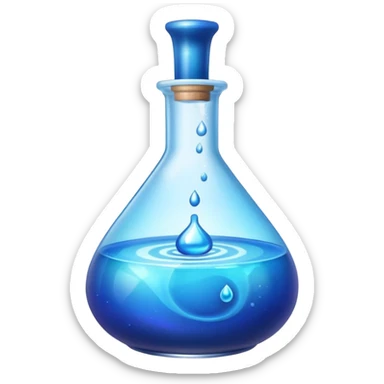 Blue potion bottle open with the liquid falling out (Upside-down with no cork and w/o handle) sticker