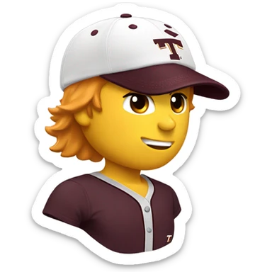 single maroon virginia tech VT baseball cap sticker