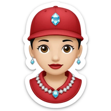 🥷🏻 crea un emojin de como el que está ay pero con gorra marca adida y un collar de diamantes ponle tatuaje en la cara y en la boca ponle brazos sticker