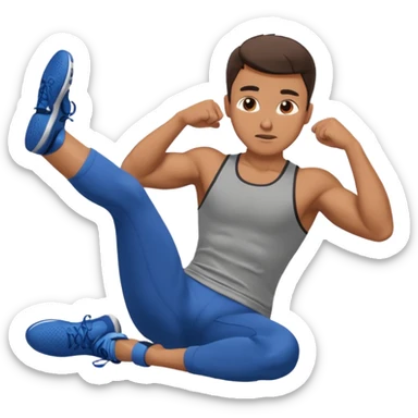 Man doing crunches in athletic clothes sticker