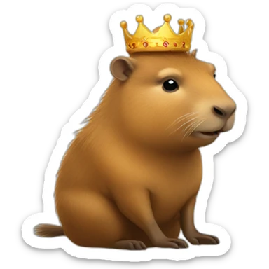 Capybara king sticker