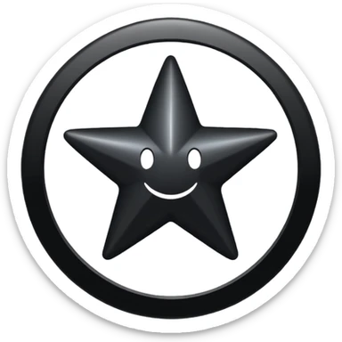 Сделай эмодзи надпись black star service sticker