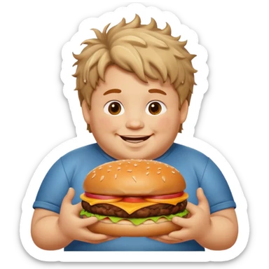 Fat Boy with burger  sticker