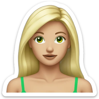 blond girl green eyes bikini sticker