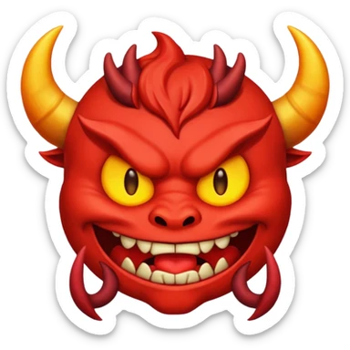 tạo cho tôi emoji demon màu tím sticker