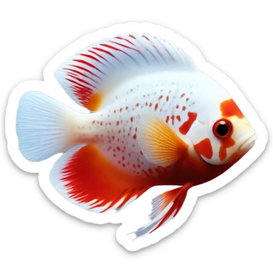 DISCUS fish white and red dot sticker