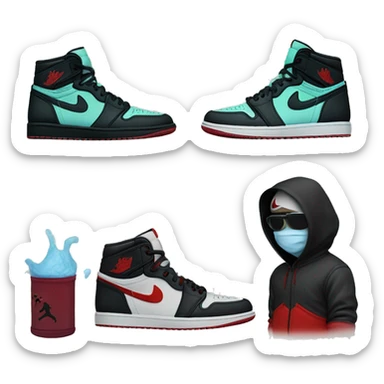 among us with pair of Jordan 1s  sticker