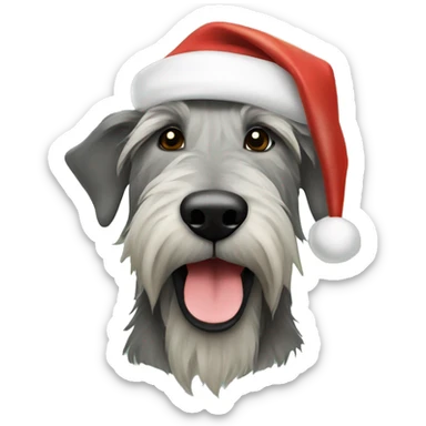  Irish wolfhound dog and santa hat sticker