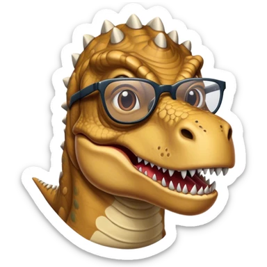 tiranosaurus rex with a cool glasses, looking cool sticker