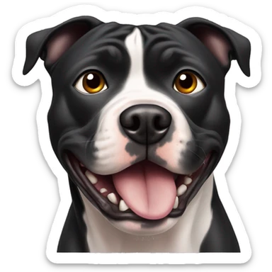 staffordshire bull terrier black scared sticker