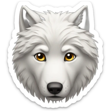 white wolf sad sticker