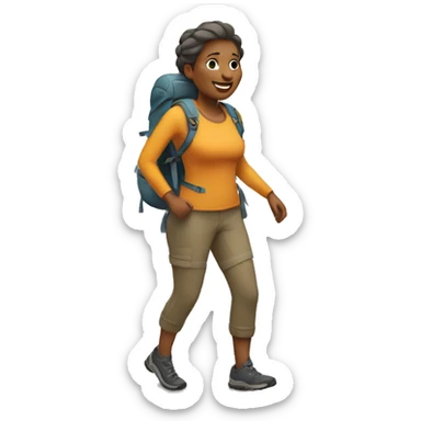 Woman 40 years old is Hiking sticker