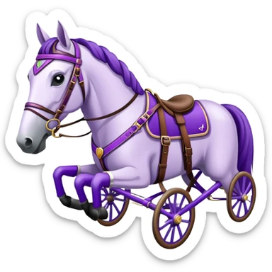 harness racing horse with purple details sticker