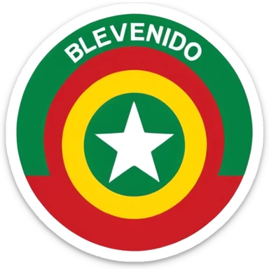crear un sticker con colores rojo amarillo y verde con el siguiente texto: bienvenido al grupo partido liberal de bolivia sticker