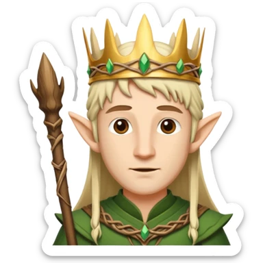 Elven King wooden crown out of sticks sticker