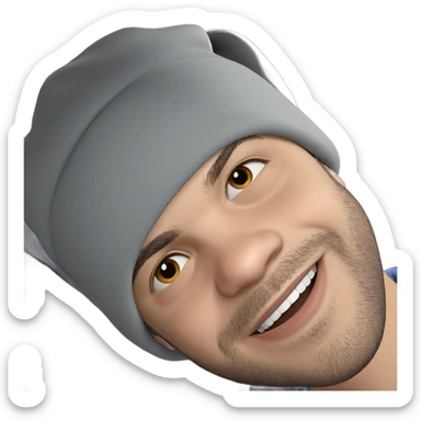 smiling boy in a hat sticker