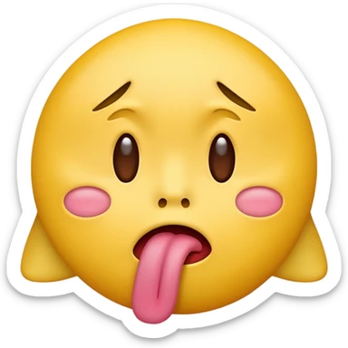 sad face emoji with tounge out sticker