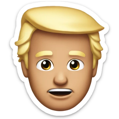Donald trump with a pink  bow on top of his head sticker