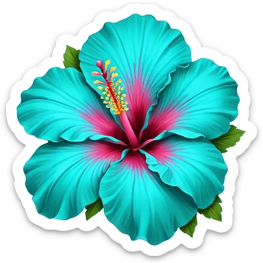 turquoise hibiscus flower 🌺 sticker