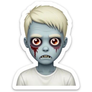 zombie boy with emo hair and white shirt emoji sticker