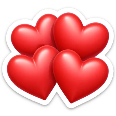 Two red hearts one beyond another with some stars in both the hearts sticker