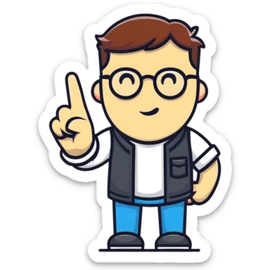 Middle finger with glasses  sticker