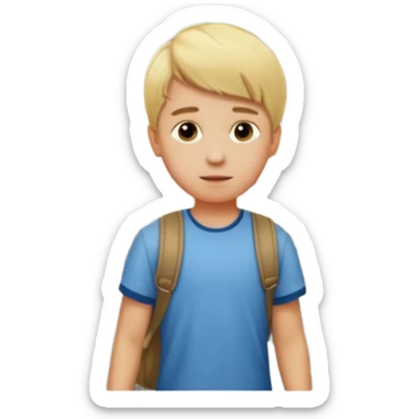 Pasear por madrid de los austrias chico rubio con edificio de fondo sticker