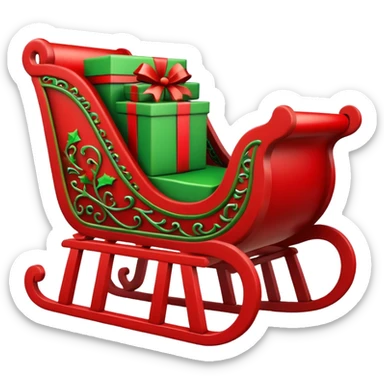 create a realistic Christmas sleigh sticker