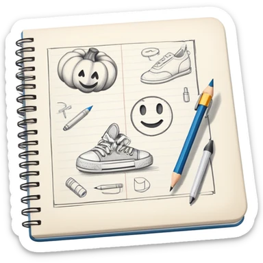 sketchbook with sketches sticker