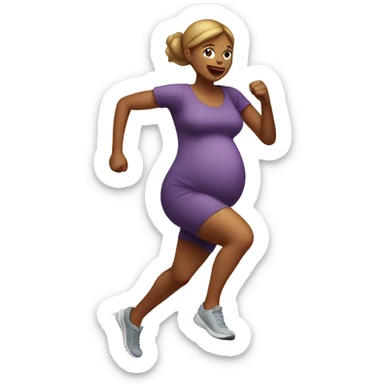 Pregnant woman running sticker