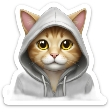 gamer cat with hoodie  sticker