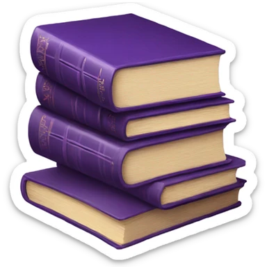 stack of old books in purple colors sticker
