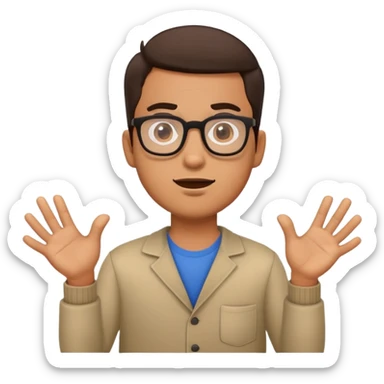 Hispanic guy w glasses Shrugging  sticker