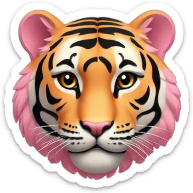 tigre con el pelaje de color rosa melocoton sticker