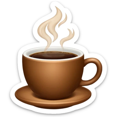 plain Coffee without Saucer, Brown Cup, no saucer. sticker