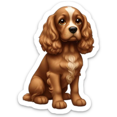 Cocker qui a une pelage noir et marron sticker