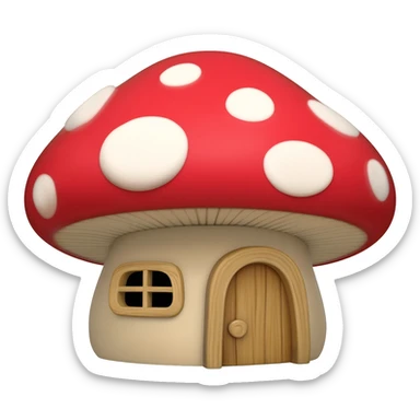 A very cute cute cottagecore vibe, Mushroom house extreme detail, colorful with neutral cottagecore tones, isolated still life, 8k, 600 dpi sticker
