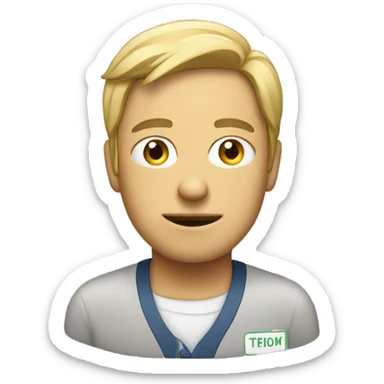 a face who is managing lots of work sticker