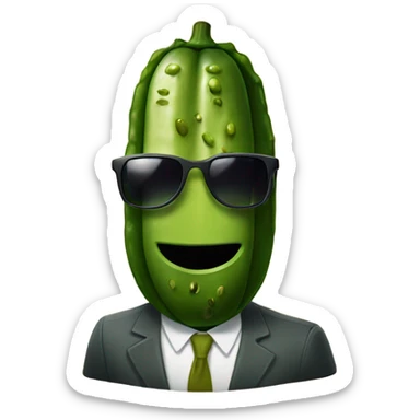 pickle wearing sunglasses  sticker