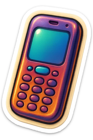 A smartphone sticker in retro stickers style, with a vintage design and a retro vibe sticker