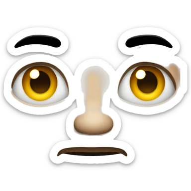 full face emoji face with one eyebrow up and one eyebrow down, looking suspicious  sticker