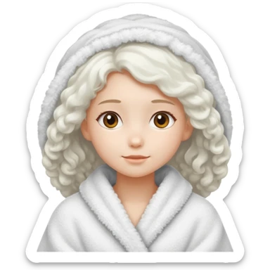 Girl wearing a hair towel sticker