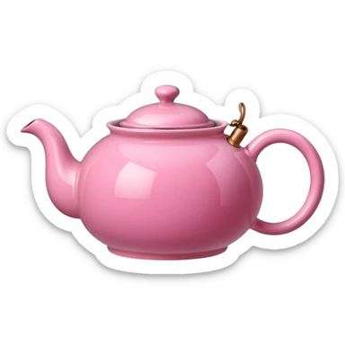 Pink steaming and boiling  tea pot with smoke sticker
