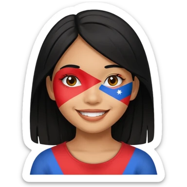 girl with black hair smile with Filipino colors sticker