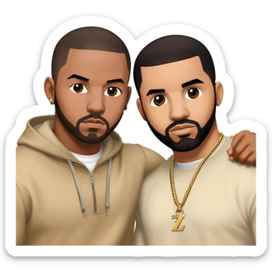 Kendrick Lamar and Drake fighting sticker